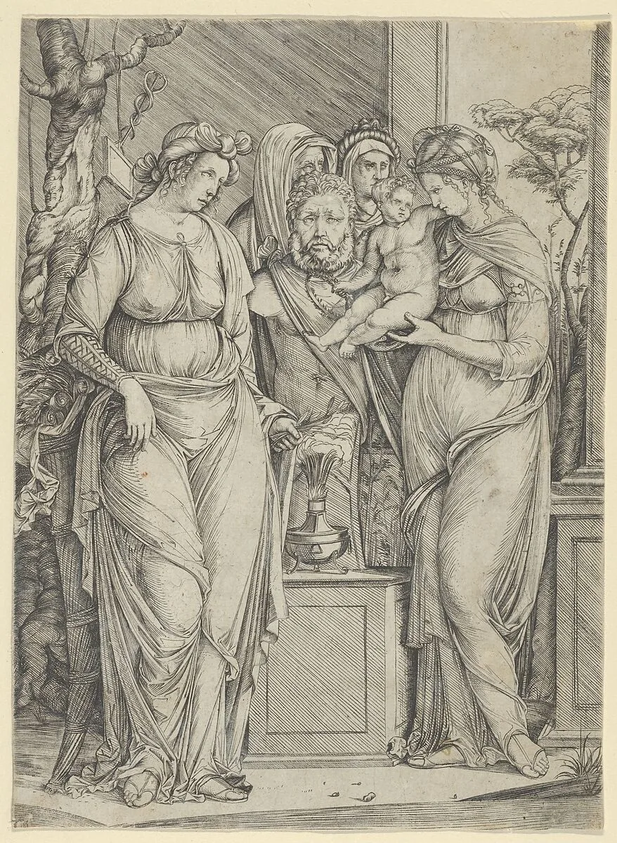 The sacrifice to Priapus (the larger version) — Jacopo de' Barbari