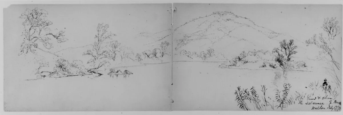 The Delaware, East Branch, Walton, 1871 (from Sketchbook) — Daniel Huntington