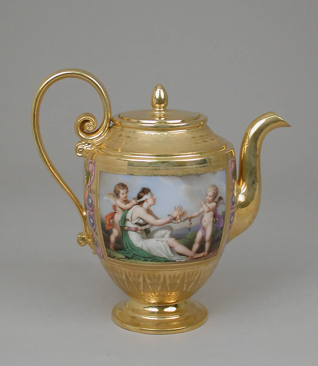 Teapot (théière Asselin), part of Breakfast Service (déjeuner) — Sèvres Manufactory|Jacques-Nicolas Sisson (or Sinsson)|Etienne Charles Le Guay