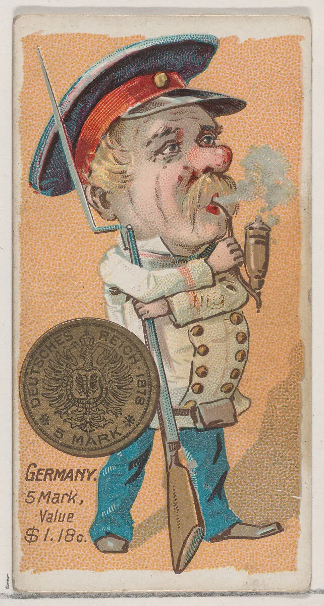 Germany, 5 Mark, from the series Coins of All Nations (N72, variation 2) for Duke brand cigarettes — W. Duke, Sons & Co.