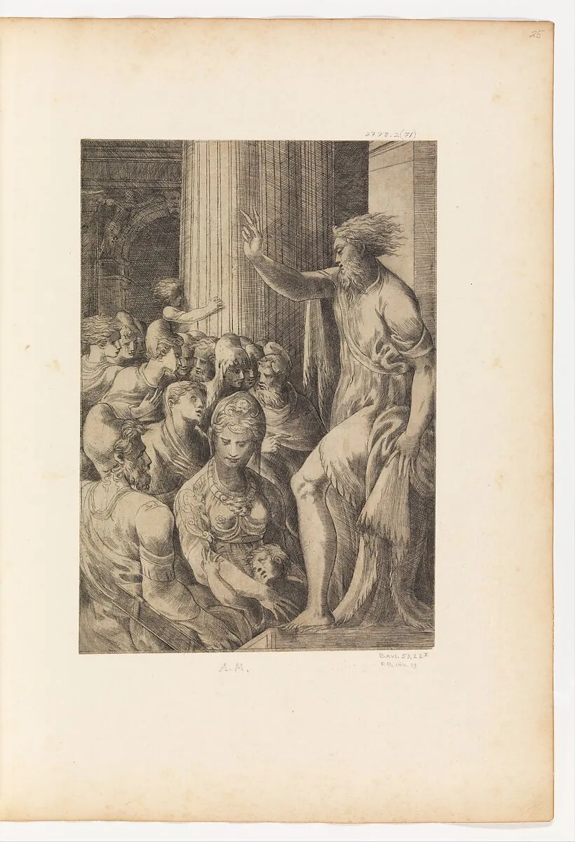 St. Paul Preaching in Athens — Andrea Schiavone (Andrea Meldola)