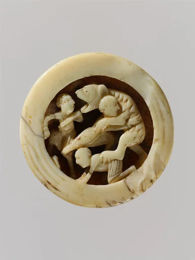 Game Piece with Menelaus and Companions Battling Proteus