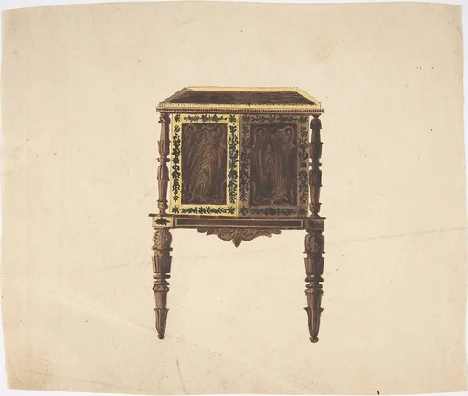 Design for a Small Cabinet with Elaborately Carved Legs