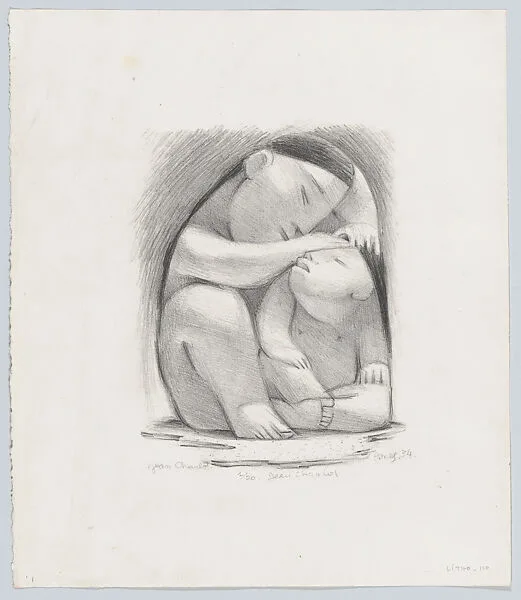 Coiffure (or Delousing) with two figures — Jean Charlot