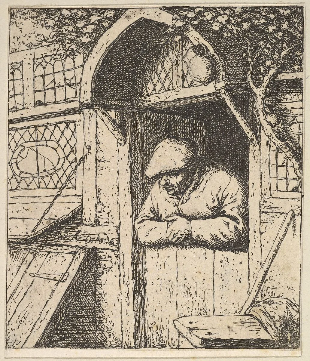 Peasant Leaning on Door — Adriaen van Ostade