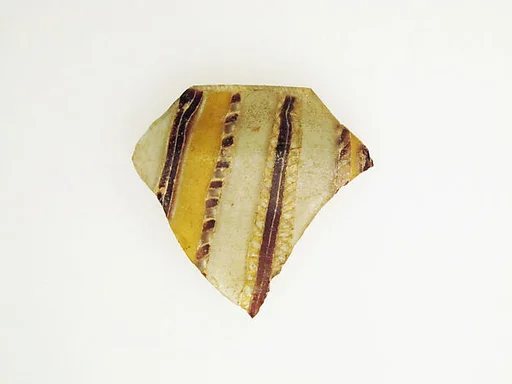 Glass striped mosaic bowl fragment
