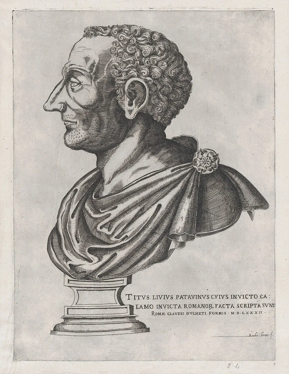 Speculum Romanae Magnificentiae: Bust of Livy — Giovanni Ambrogio Brambilla|Nicolas Beatrizet|Claudio Duchetti