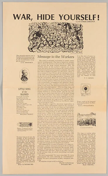 War, hide yourself!--Lautreamont : message to the workers — Chicago Surrealist Group