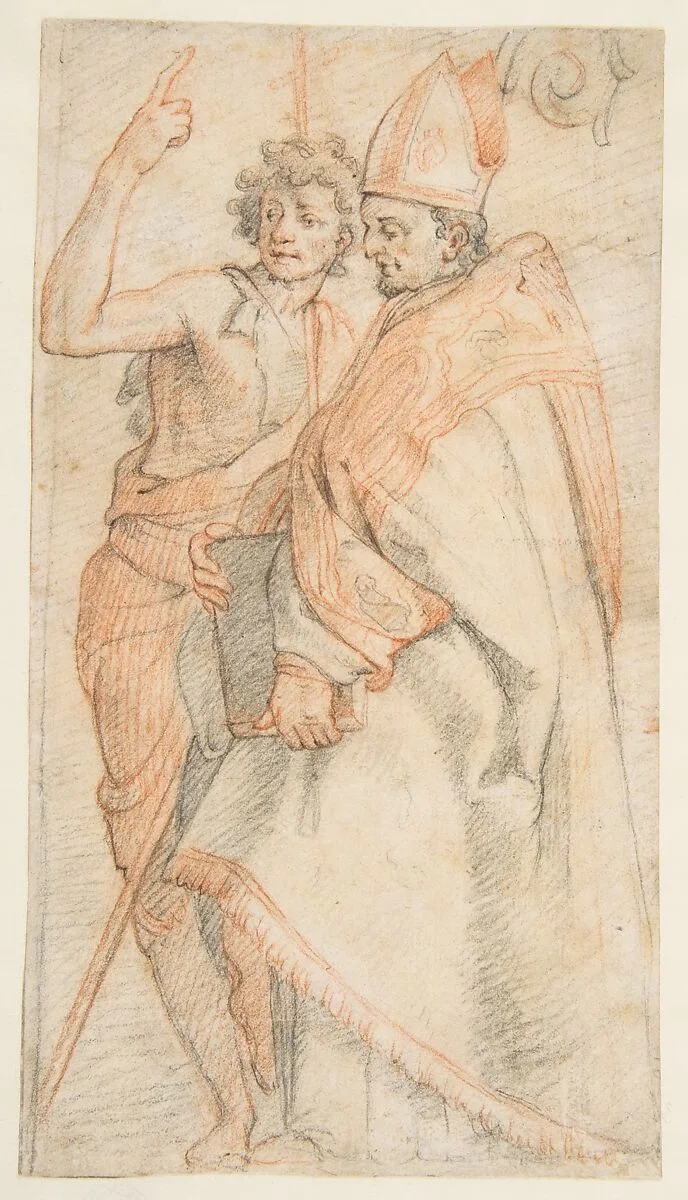 Saint John the Baptist and Saint Bernardo degli Uberti (after Andrea del Sarto's Vallombrosa Altarpiece) — Federico Zuccaro (Zuccari)