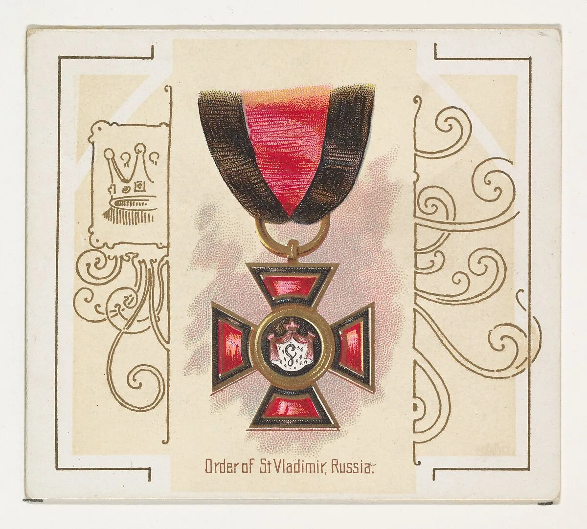 Order of Saint Vladimir, Russia, from the World's Decorations series (N44) for Allen & Ginter Cigarettes — Allen & Ginter|Lindner, Eddy & Claus