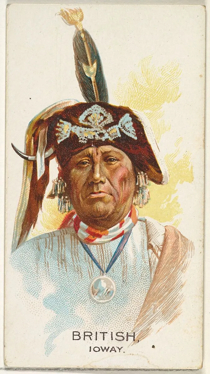 British, Ioway, from the American Indian Chiefs series (N2) for Allen & Ginter Cigarettes Brands — Allen & Ginter