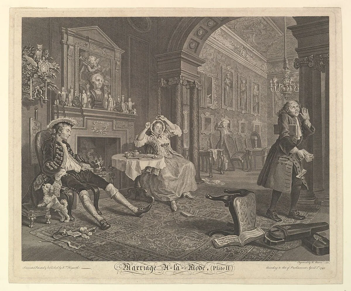 Marriage A-la-Mode, Plate II — William Hogarth|Bernard Baron