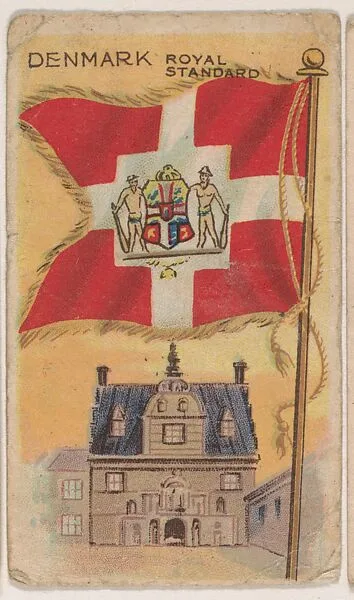 Denmark, Royal Standard, Man of War Flag, bakery card from the Flags series (D34), issued by the Weber Baking Company — Weber Baking Company