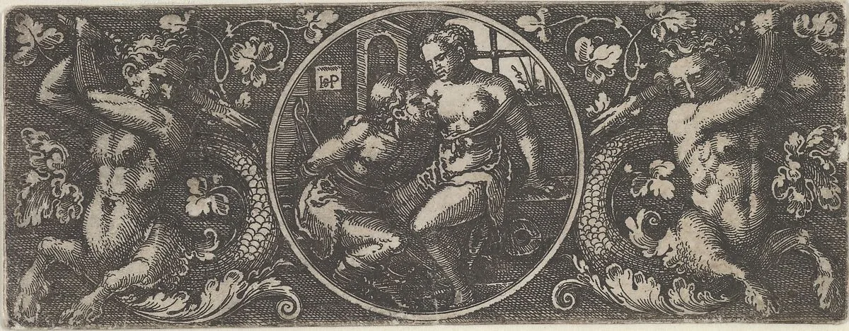 Cimon and Pero Flanked by Two Tritons — Sebald Beham