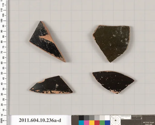 Terracotta fragments of kylikes (drinking cups)