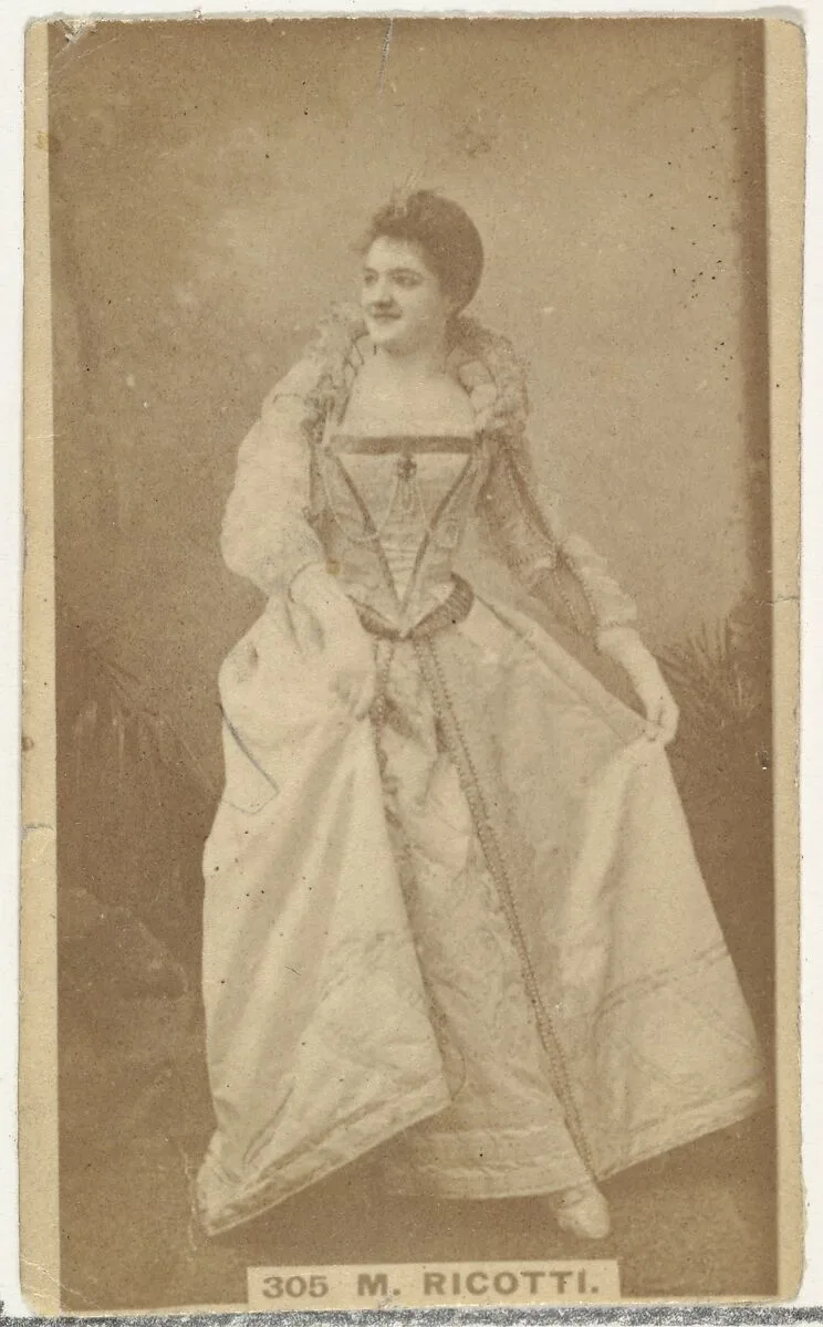 Card Number 305, M. Ricotti, from the Actors and Actresses series (N145-5) issued by Duke Sons & Co. to promote Cameo Cigarettes — W. Duke, Sons & Co.
