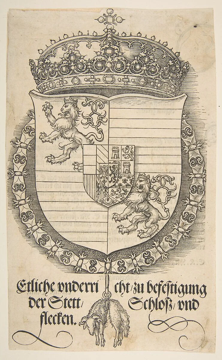 The Arms of Ferdinand I, King of Hungary and Bohemia — Albrecht Dürer