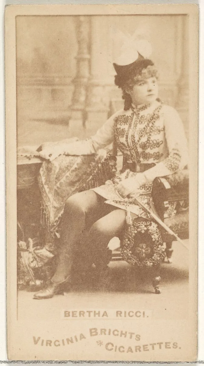 Bertha Ricci, from the Actors and Actresses series (N45, Type 1) for Virginia Brights Cigarettes — Allen & Ginter