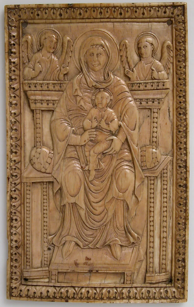 Plaque with Enthroned Virgin and Child — Unknown