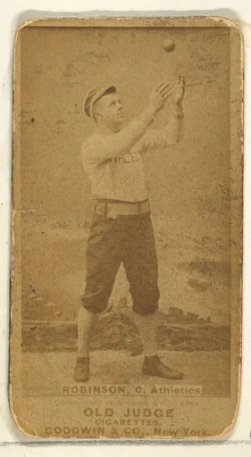 Robinson, Catcher, Philadelphia Athletics, from the Old Judge series (N172) for Old Judge Cigarettes