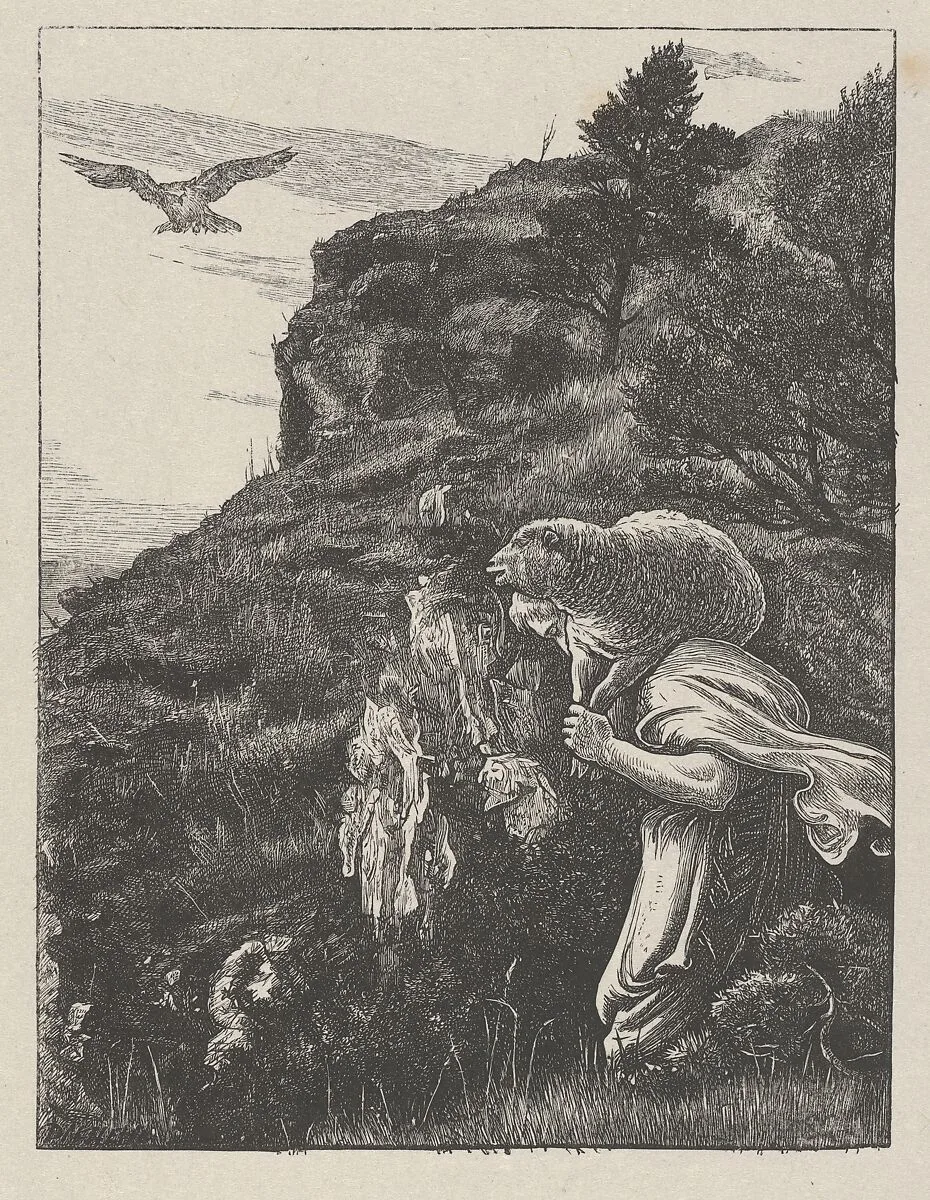 The Lost Sheep (The Parables of Our Lord and Saviour Jesus Christ) — Dalziel Brothers|Sir John Everett Millais