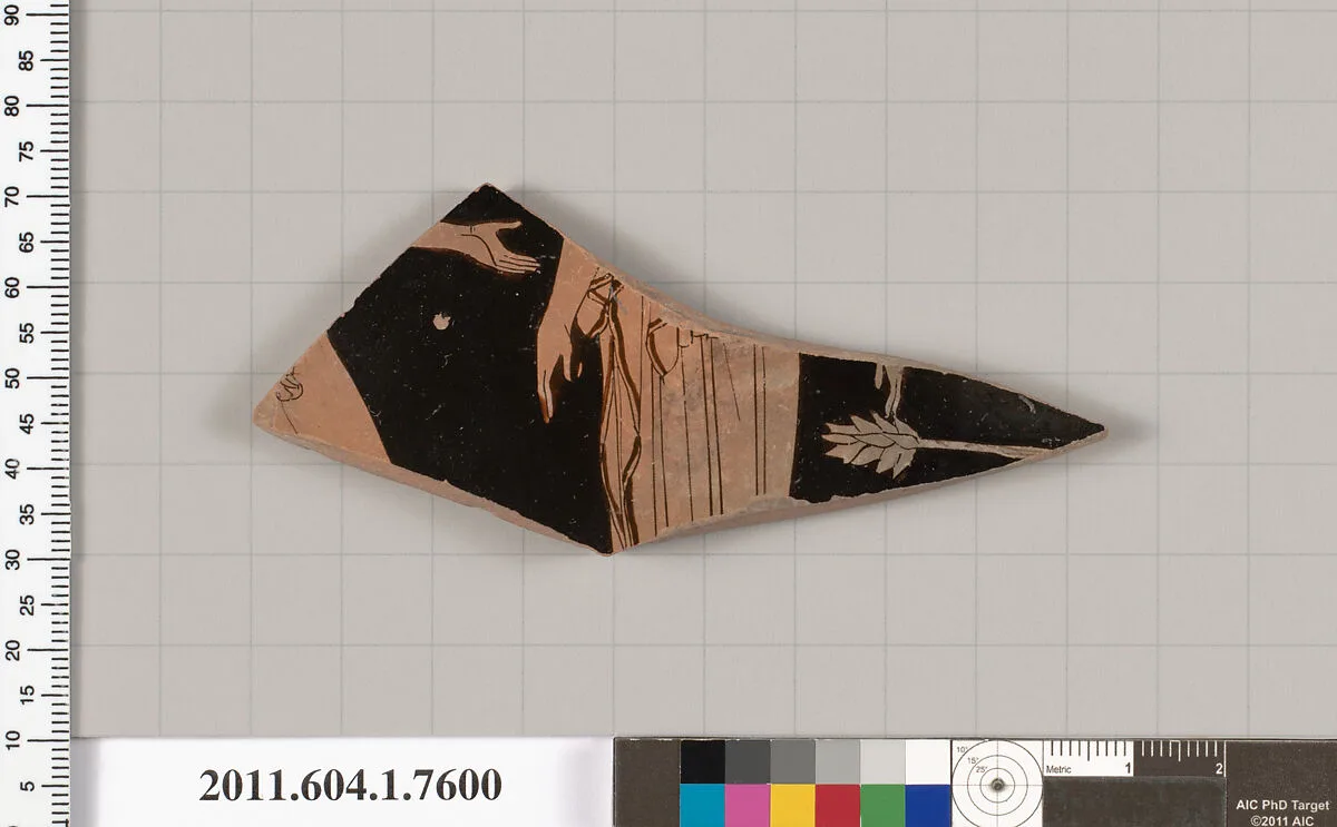 Terracotta fragment of a kylix (drinking cup) — Euaion Painter