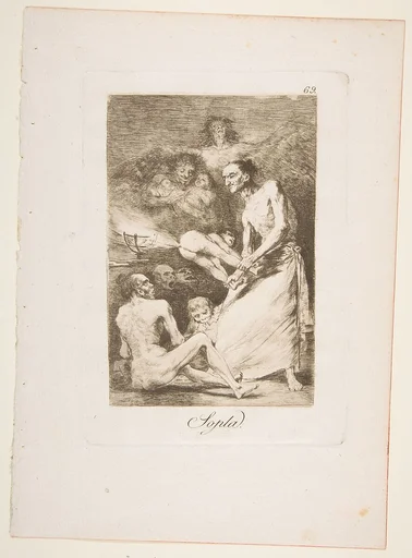 Plate 69 from "Los Caprichos": Blow (Sopla)