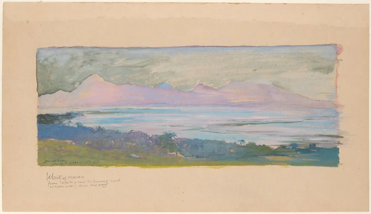 The Island of Moorea Looking across the Strait from Tahiti, January 1891 — John La Farge