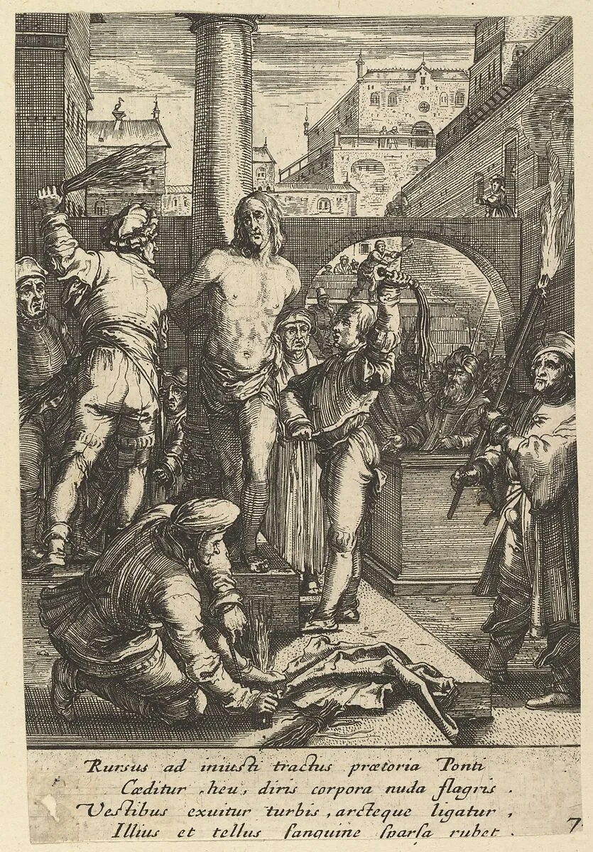 The Flagellation of Christ, from "The Passion of Christ" — Hendrick Goltzius|Nicolas Cochin|Jean I Leblond