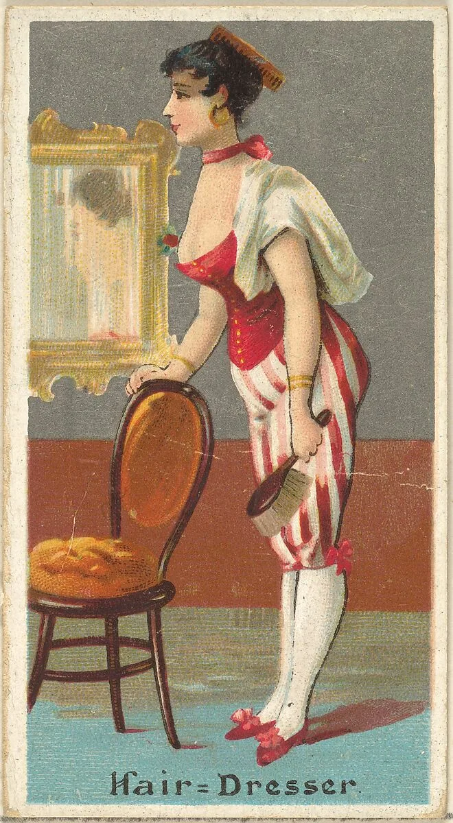 Hairdresser, from the Occupations for Women series (N166) for Old Judge and Dogs Head Cigarettes — Goodwin & Company