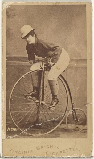 Card 16, from the Girl Cyclists series (N49) for Virginia Brights Cigarettes