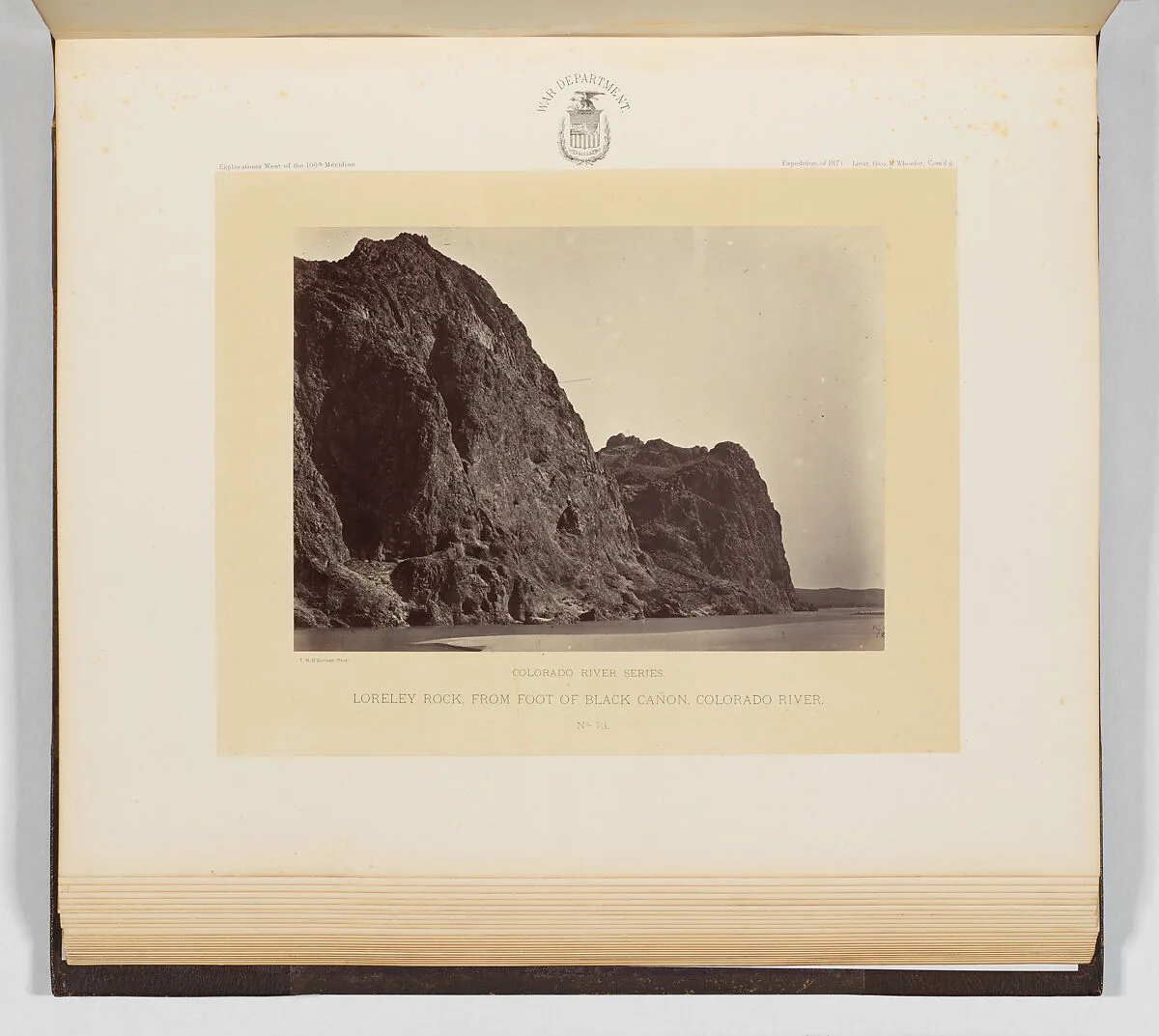 Loreley Rock, From Foot of Black Cañon, Colorado River — Timothy H. O'Sullivan