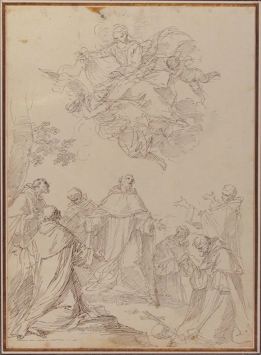The Virgin Bringing the Habit to the Seven Founding Fathers of the Servite Order — Donato Creti