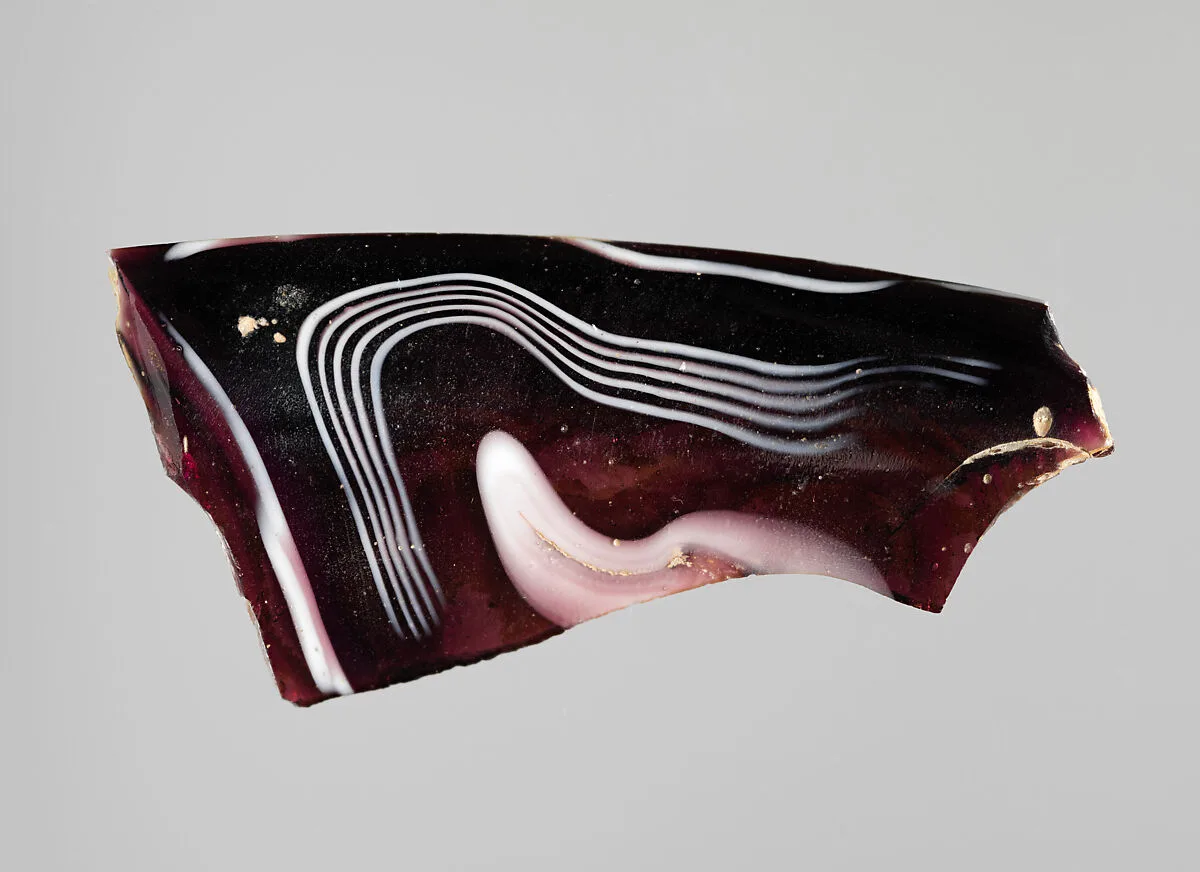 Glass mosaic ribbed bowl fragment — Unknown