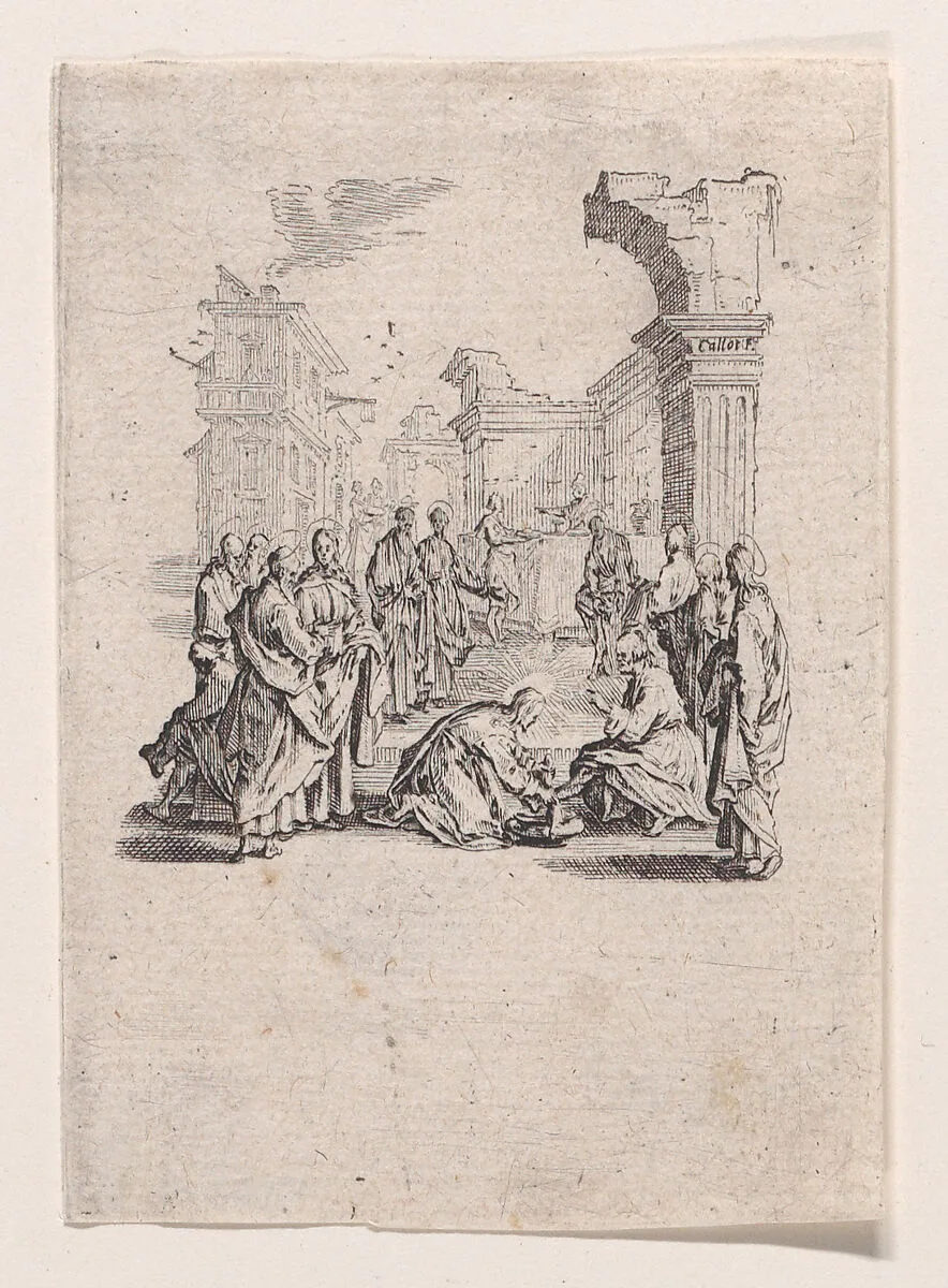 Le Lavement des Pieds (The Washing of the Feet), from "La Petite Passion" (The Little Passion) — Jacques Callot