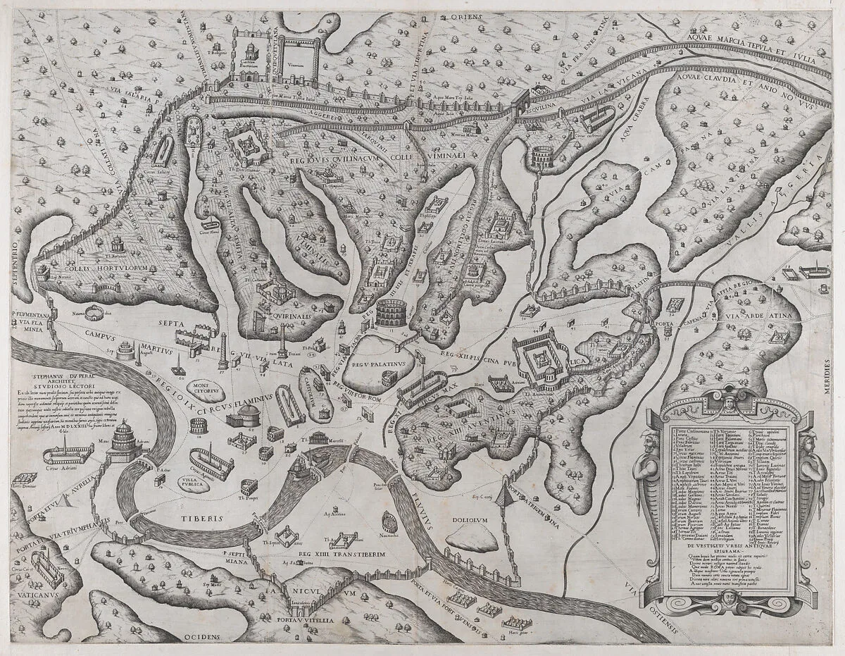 Speculum Romanae Magnificentiae: Ancient Rome and its Hills, from the West — Etienne DuPérac|Antonio Lafreri