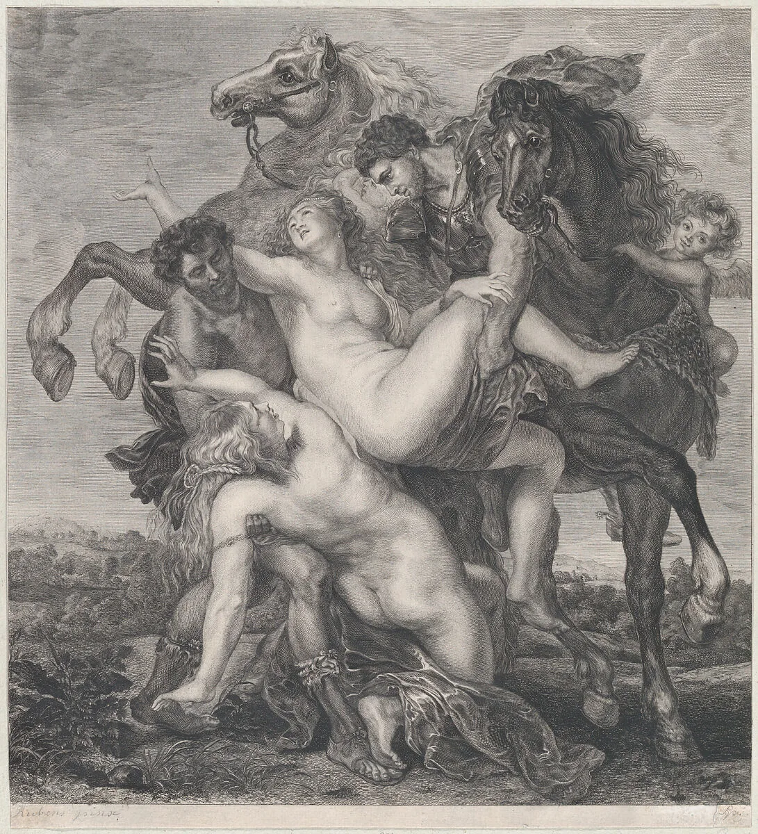 Phoebe and Hilaeria, the daughters of Leucippus, being abducted by Castor and Pollux — Peter Paul Rubens|Anonymous