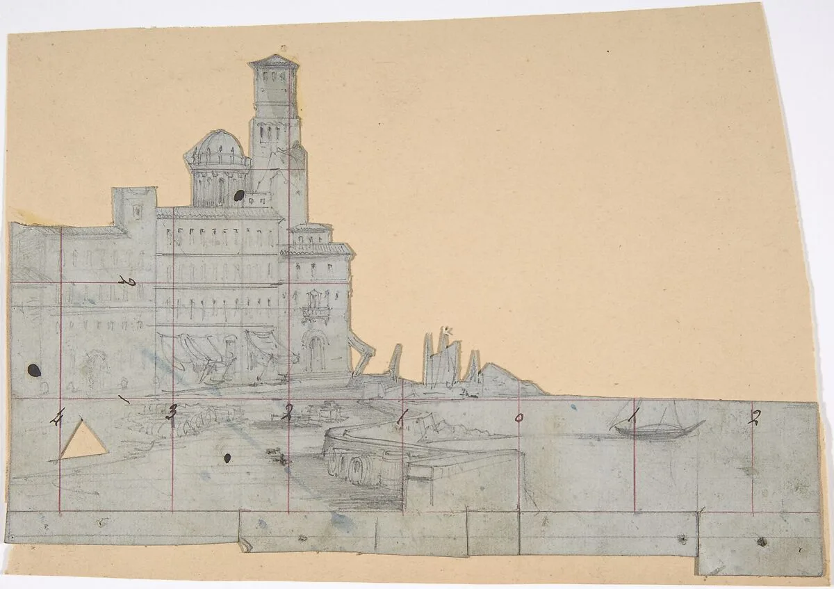 Design for a Stage Set at the Opéra, Paris — Eugène Cicéri