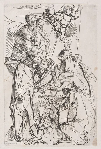 The adoration of the Virgin and Christ Child