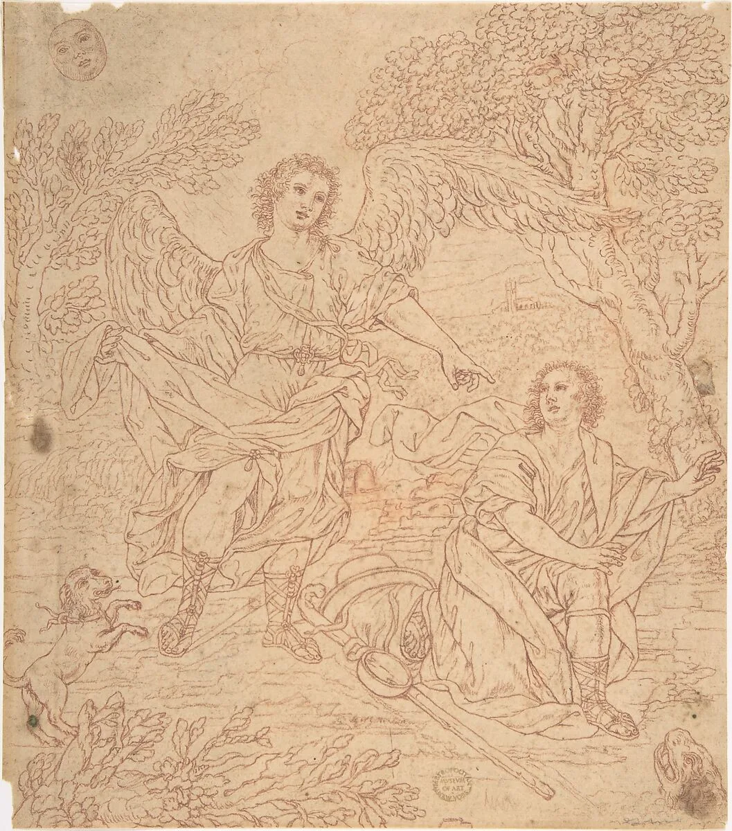 Tobias and the Angel — Anonymous, Italian, Roman-Bolognese, 17th century