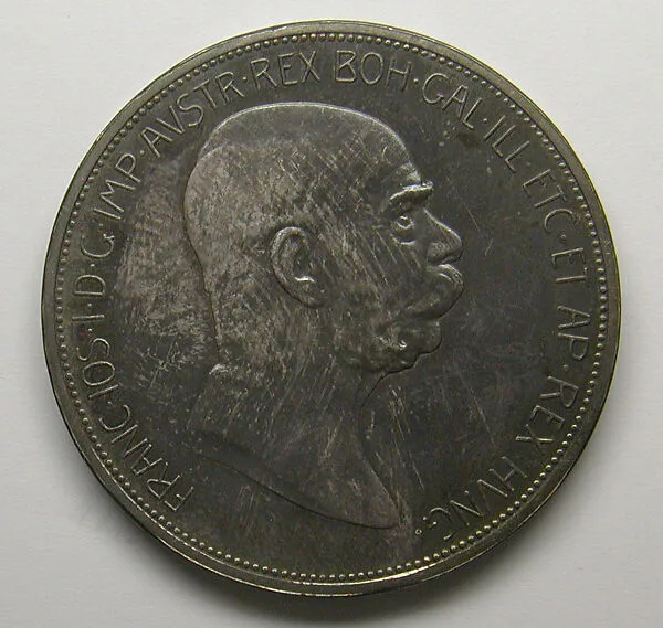 Austrian 5 crown-piece commemorating the 60th anniversary of the reign of Emperor Francis Joseph — Rudolph Ferdinand Marschall