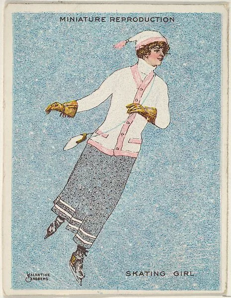 Card 316, Skating Girl, from the series "Artistic Pictures" (T32), issued by Liggett & Myers Tobacco Company to promote Richmond Straight Cut Cigarettes — Valentine Sandberg|Liggett & Myers Tobacco Company