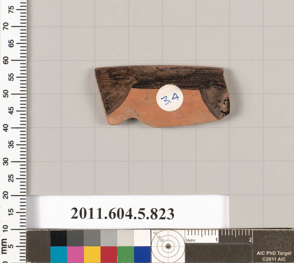 Terracotta rim fragment of a kylix (drinking cup) — Unknown