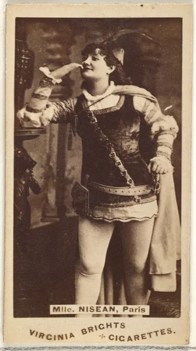 Mlle. Nisean, Paris, from the Actors and Actresses series (N45, Type 1) for Virginia Brights Cigarettes