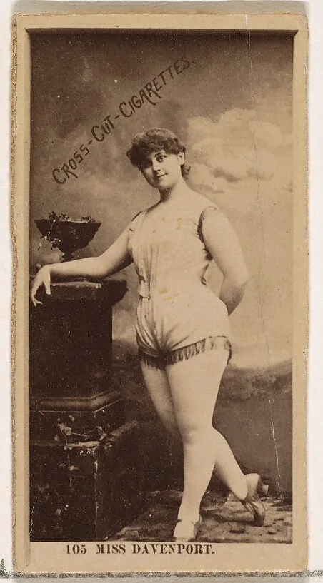 Card Number 105, Fanny Davenport, from the Actors and Actresses series (N145-2) issued by Duke Sons & Co. to promote Cross Cut Cigarettes — W. Duke, Sons & Co.