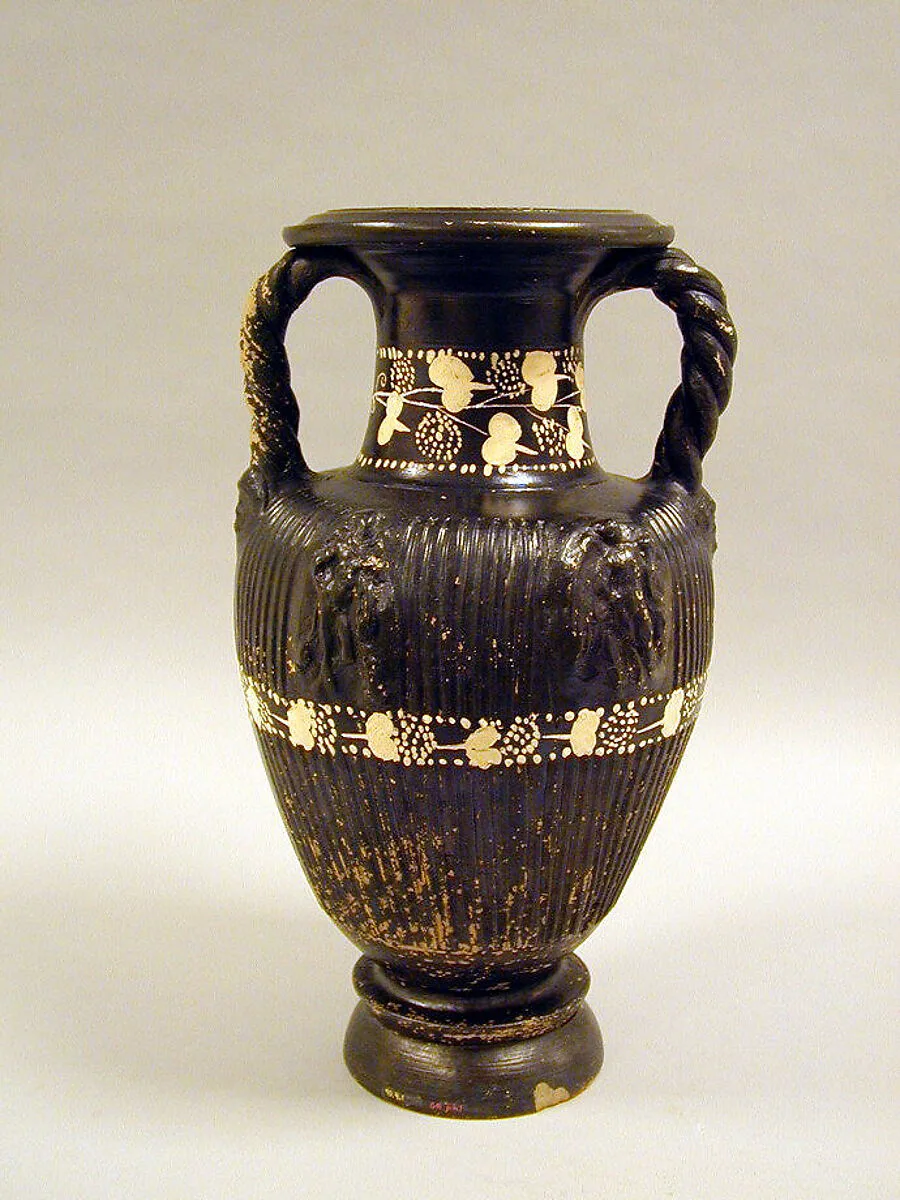 Terracotta amphora (jar) — Group with Horizontal Ivy Leaves