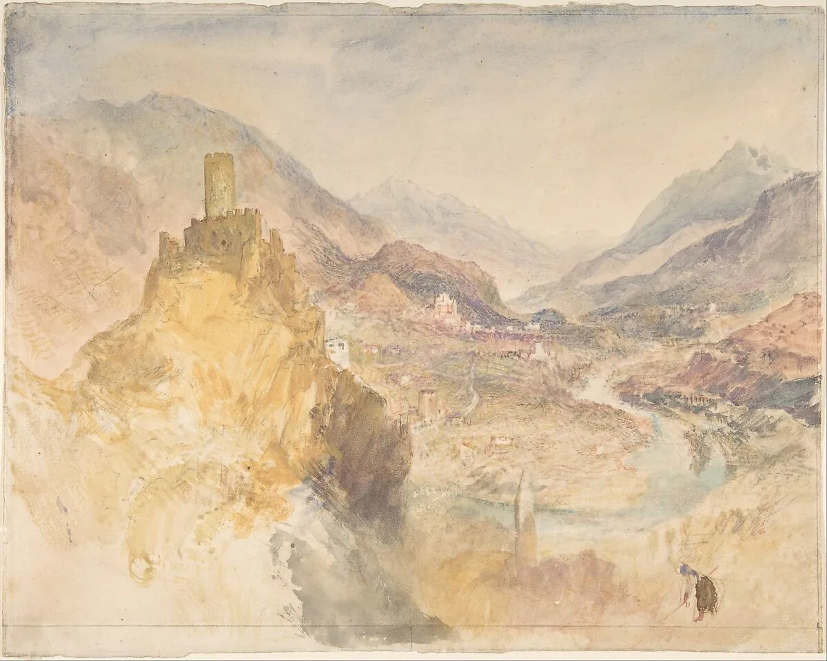 Chatel Argent and the Val d'Aosta from above Villeneuve — Joseph Mallord William Turner