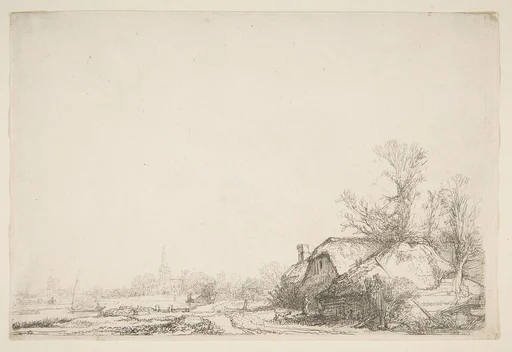 Cottage Beside a Canal with a View of Ouderkerk (counterproof)