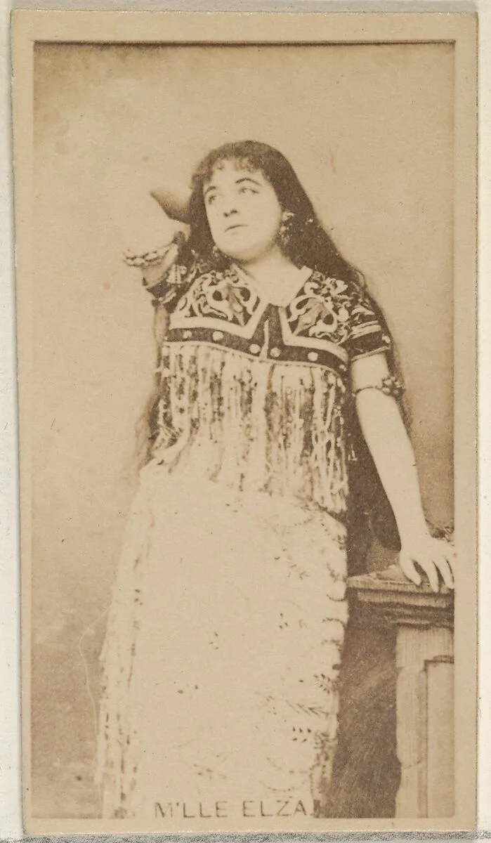 M'lle Elza, from the Actors and Actresses series (N45, Type 8) for Virginia Brights Cigarettes — Allen & Ginter