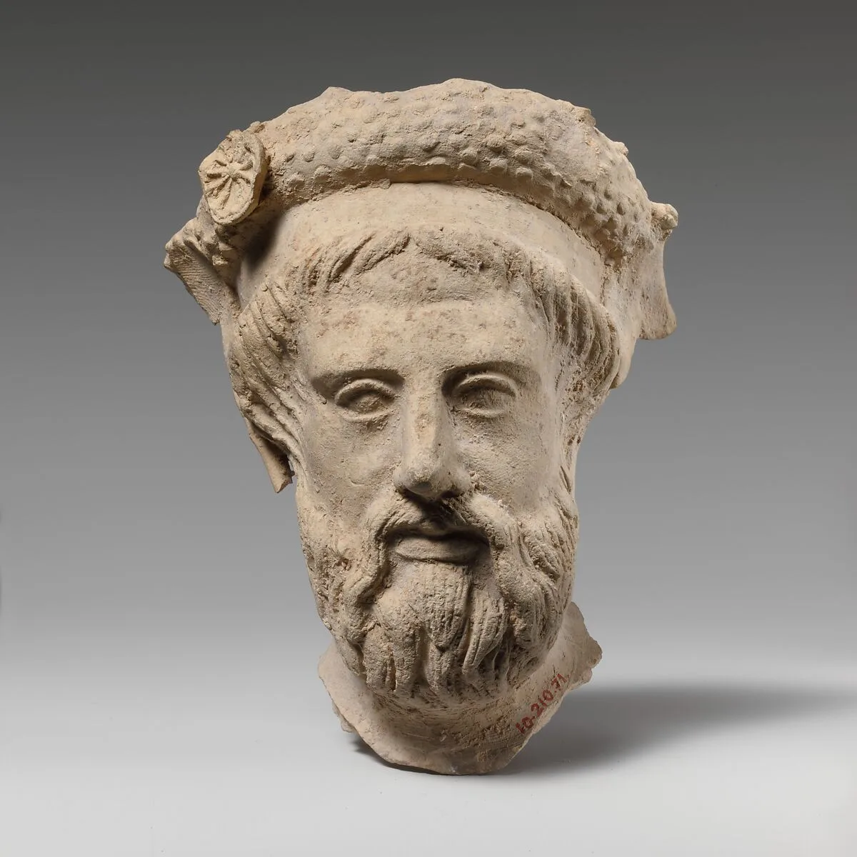 Terracotta head of a bearded man — Unknown